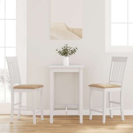 HOKERY BAROWE Z PODUSZKAMI 2 SZT. BIAŁE LITE DREWNO GUMOWE