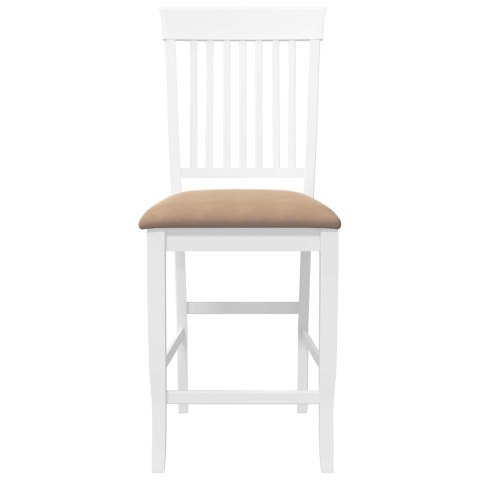 HOKERY BAROWE Z PODUSZKAMI 2 SZT. BIAŁE LITE DREWNO GUMOWE