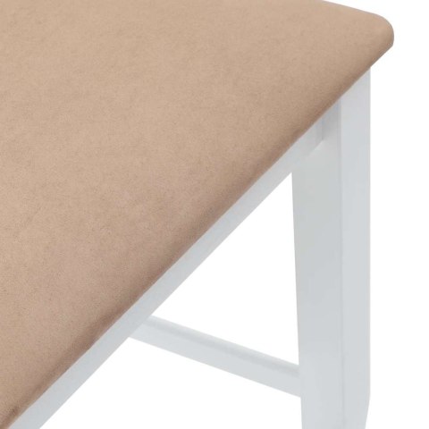 HOKERY BAROWE Z PODUSZKAMI 2 SZT. BIAŁE LITE DREWNO GUMOWE