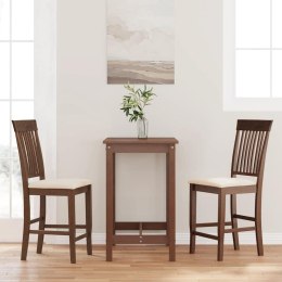 HOKERY BAROWE Z PODUSZKAMI 2 SZT. BRĄZOWE LITE DREWNO GUMOWE