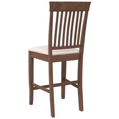 HOKERY BAROWE Z PODUSZKAMI 2 SZT. BRĄZOWE LITE DREWNO GUMOWE