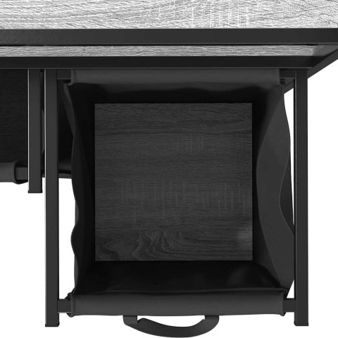 KOSZ NA PRANIE 2 PRZEGRODY Z PÓŁKAMI SZARY DĄB SONOMA