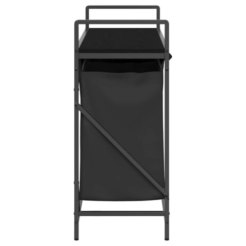 KOSZ NA PRANIE 3 PRZEGRODY Z PÓŁKĄ CZARNY DĄB