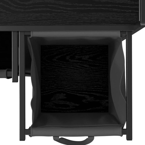 KOSZ NA PRANIE 3 PRZEGRODY Z PÓŁKĄ CZARNY DĄB