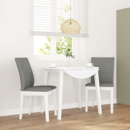 KRZESŁA DO JADALNI Z PODUSZKAMI 2 SZT. BIAŁE LITE DREWNO KAUCZUKOWE