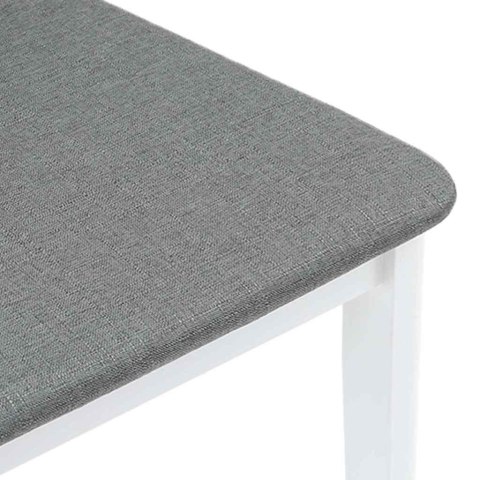 KRZESŁA DO JADALNI Z PODUSZKAMI 2 SZT. BIAŁE LITE DREWNO KAUCZUKOWE