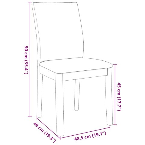 KRZESŁA DO JADALNI Z PODUSZKAMI 2 SZT. BIAŁE LITE DREWNO KAUCZUKOWE