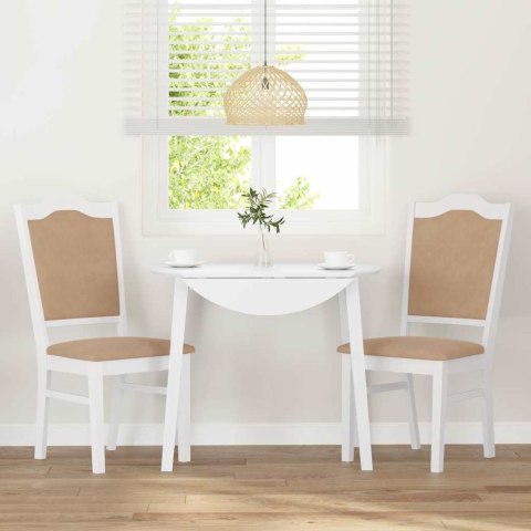 KRZESŁA DO JADALNI Z PODUSZKAMI 2 SZT. BIAŁE LITE DREWNO KAUCZUKOWE