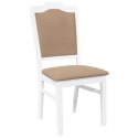 KRZESŁA DO JADALNI Z PODUSZKAMI 2 SZT. BIAŁE LITE DREWNO KAUCZUKOWE