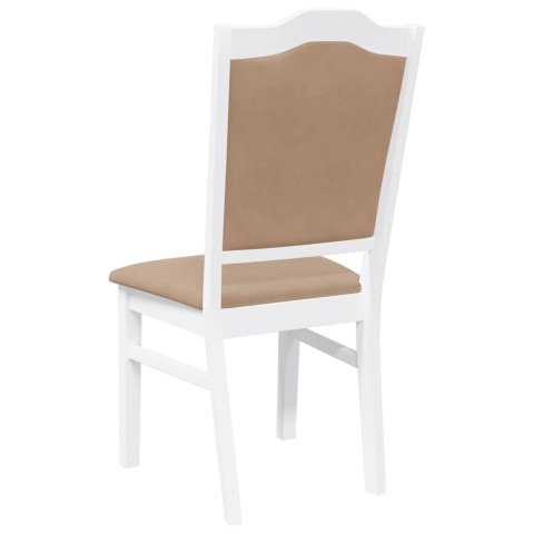 KRZESŁA DO JADALNI Z PODUSZKAMI 2 SZT. BIAŁE LITE DREWNO KAUCZUKOWE