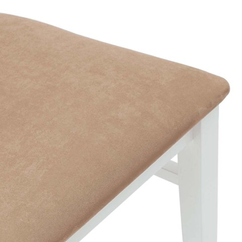 KRZESŁA DO JADALNI Z PODUSZKAMI 2 SZT. BIAŁE LITE DREWNO KAUCZUKOWE