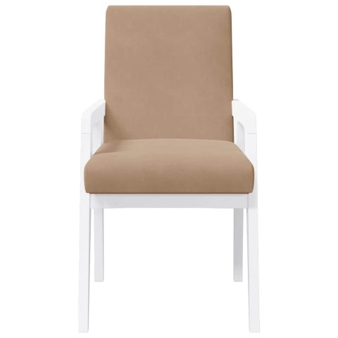 KRZESŁA DO JADALNI Z PODUSZKAMI 2 SZT. BIAŁE LITE DREWNO GUMOWE