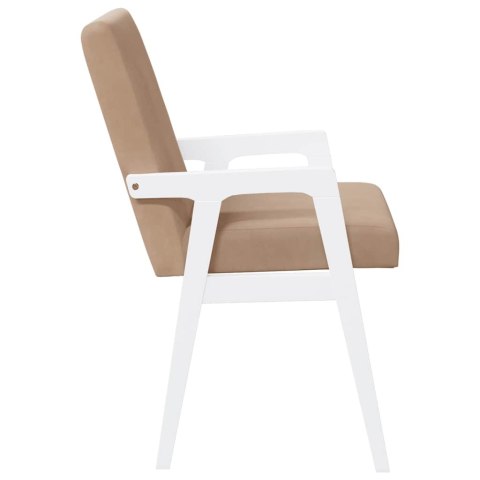 KRZESŁA DO JADALNI Z PODUSZKAMI 2 SZT. BIAŁE LITE DREWNO GUMOWE