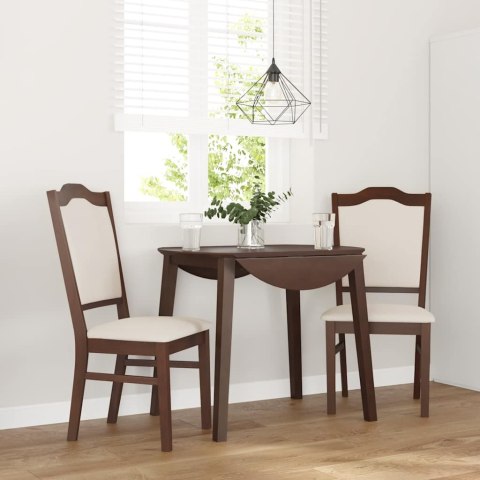 KRZESŁA DO JADALNI Z PODUSZKAMI 2 SZT. LITE DREWNO KAUCZUKOWE