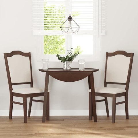 KRZESŁA DO JADALNI Z PODUSZKAMI 2 SZT. LITE DREWNO KAUCZUKOWE