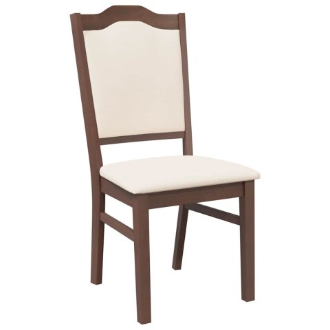 KRZESŁA DO JADALNI Z PODUSZKAMI 2 SZT. LITE DREWNO KAUCZUKOWE