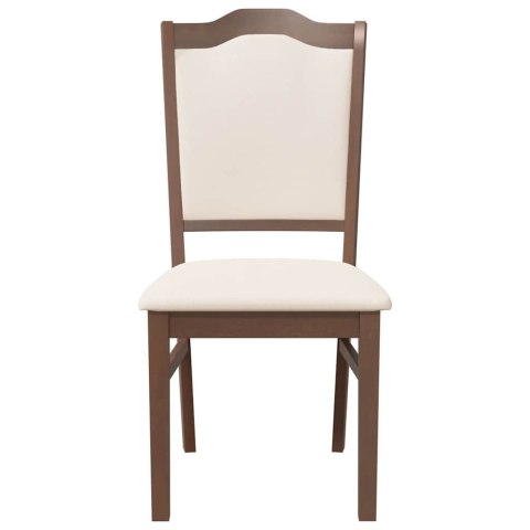 KRZESŁA DO JADALNI Z PODUSZKAMI 2 SZT. LITE DREWNO KAUCZUKOWE