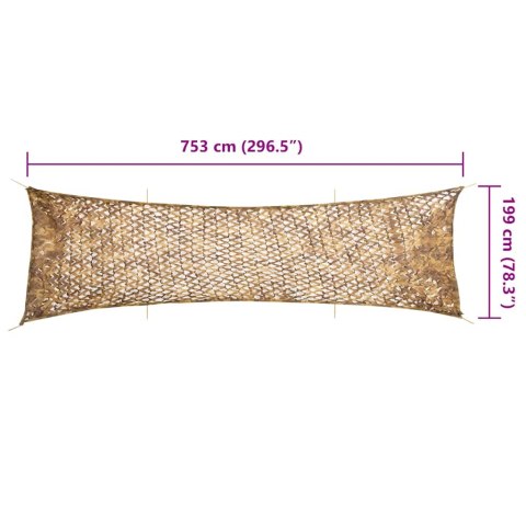 VidaXL Siatka maskująca z torbą do przechowywania 753x199 cm, piaskowa