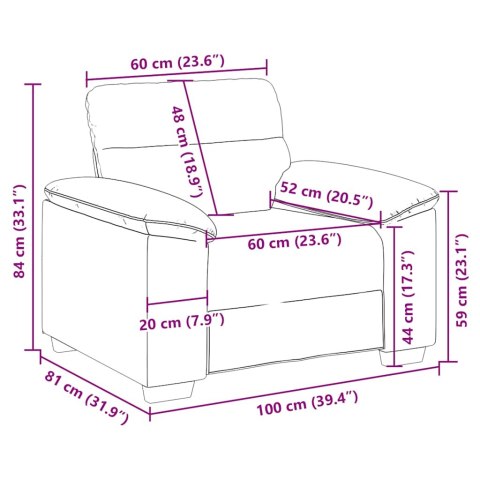 VidaXL Sofa Fotel 60 cm Len
