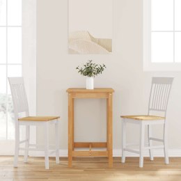 HOKERY BAROWE 2 SZT. BIAŁE LITE DREWNO GUMOWE