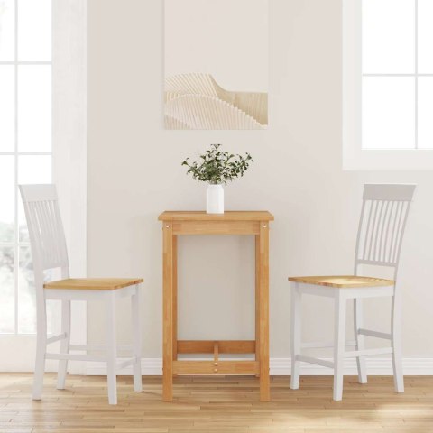 HOKERY BAROWE 2 SZT. BIAŁE LITE DREWNO GUMOWE