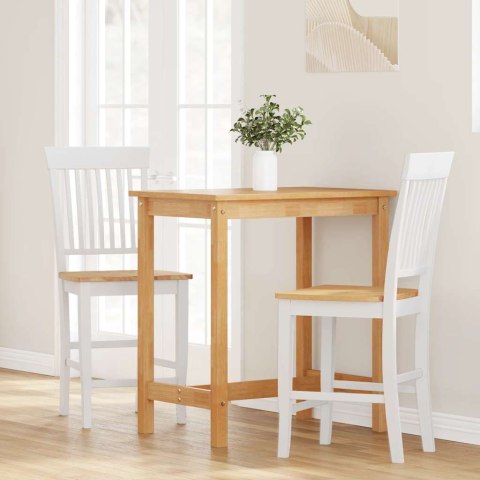 HOKERY BAROWE 2 SZT. BIAŁE LITE DREWNO GUMOWE