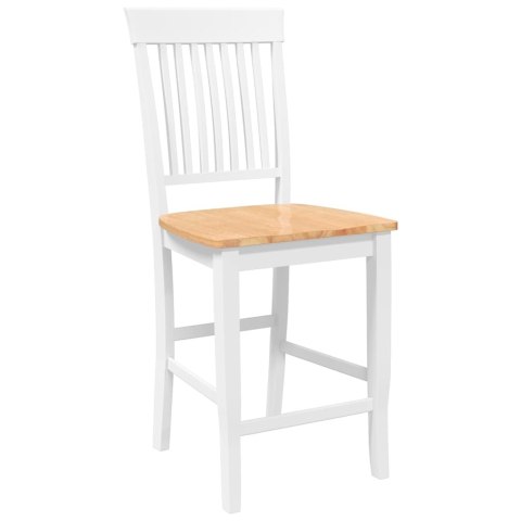 HOKERY BAROWE 2 SZT. BIAŁE LITE DREWNO GUMOWE