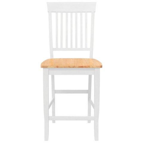 HOKERY BAROWE 2 SZT. BIAŁE LITE DREWNO GUMOWE