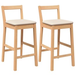 HOKERY BAROWE Z PODUSZKAMI 2 SZT. NATURALNE DREWNO LITE GUMA