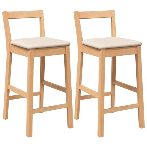 HOKERY BAROWE Z PODUSZKAMI 2 SZT. NATURALNE DREWNO LITE GUMA