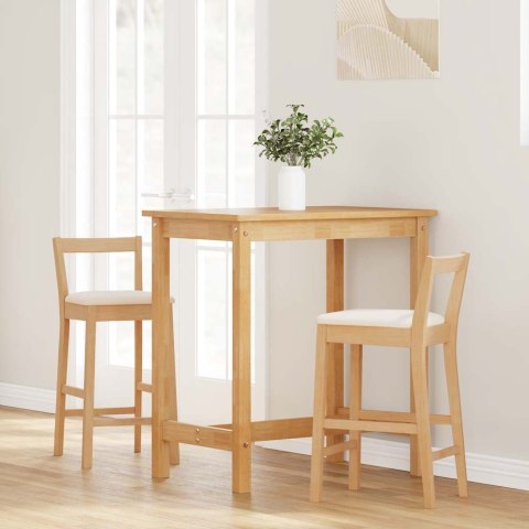 HOKERY BAROWE Z PODUSZKAMI 2 SZT. NATURALNE DREWNO LITE GUMA