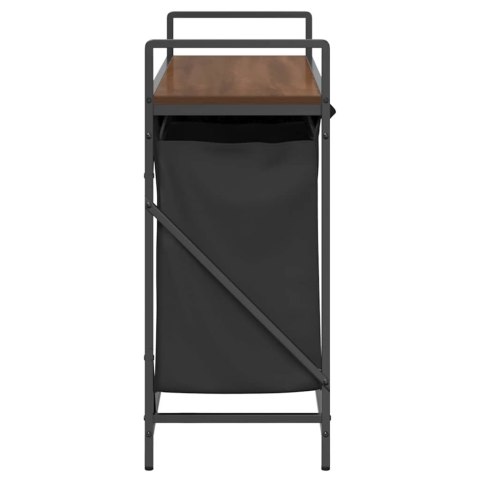 KOSZ NA PRANIE 3 PRZEGRODY Z PÓŁKĄ BRĄZOWY DĄB