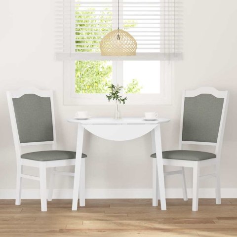 KRZESŁA DO JADALNI Z PODUSZKAMI 2 SZT. BIAŁE LITE DREWNO KAUCZUKOWE