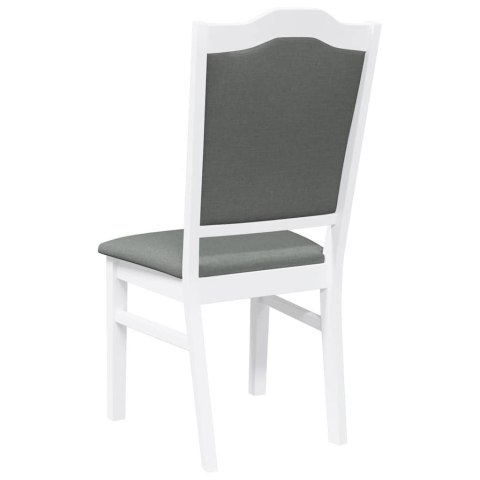 KRZESŁA DO JADALNI Z PODUSZKAMI 2 SZT. BIAŁE LITE DREWNO KAUCZUKOWE