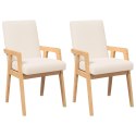 KRZESŁA DO JADALNI Z PODUSZKAMI 2 SZT. LITE DREWNO KAUCZUKOWE