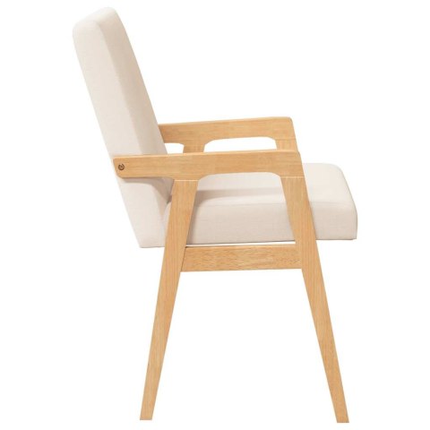 KRZESŁA DO JADALNI Z PODUSZKAMI 2 SZT. LITE DREWNO KAUCZUKOWE