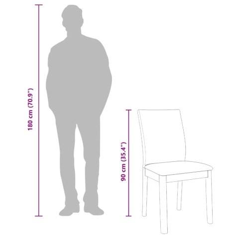 KRZESŁA DO JADALNI Z PODUSZKAMI 2 SZT. LITE DREWNO KAUCZUKOWE