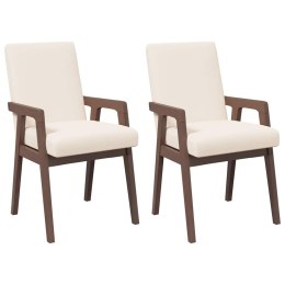 KRZESŁA DO JADALNI Z PODUSZKAMI 2 SZT. LITE DREWNO KAUCZUKOWE