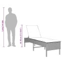 LEŻAK Z PODUSZKĄ SZARY 55X200X44CM POLIRATTAN