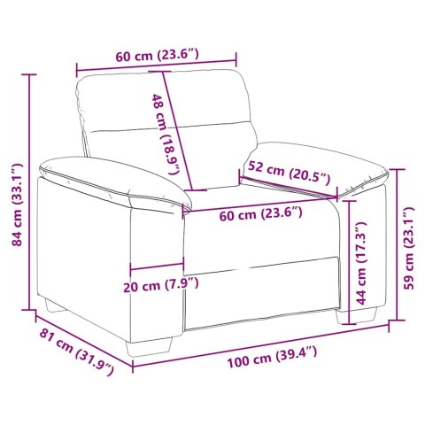 VidaXL Sofa Fotel Ciemnozielony 60 cm Tkanina