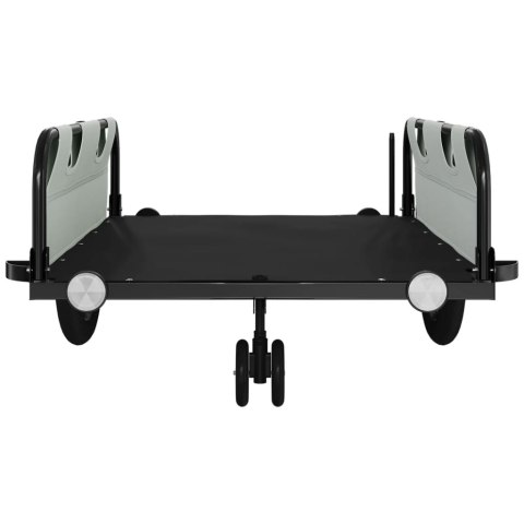 PRZYCZEPKA ROWEROWA SZARO-CZARNA TKANINA OXFORD I ŻELAZO