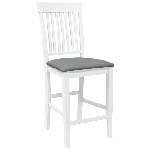 HOKERY BAROWE Z PODUSZKAMI 2 SZT. BIAŁE LITE DREWNO GUMOWE