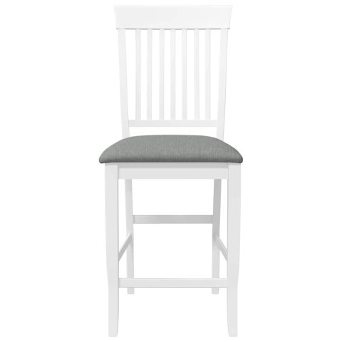 HOKERY BAROWE Z PODUSZKAMI 2 SZT. BIAŁE LITE DREWNO GUMOWE