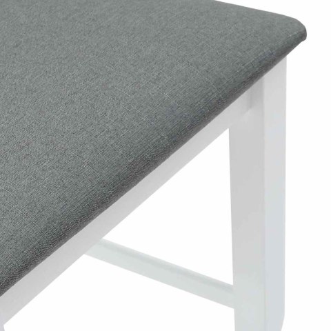 HOKERY BAROWE Z PODUSZKAMI 2 SZT. BIAŁE LITE DREWNO GUMOWE