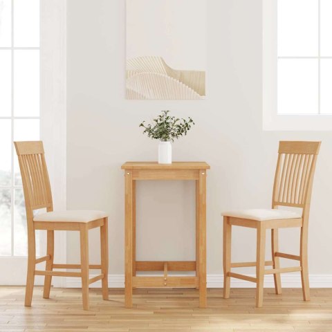 HOKERY BAROWE Z PODUSZKAMI 2 SZT. NATURALNE DREWNO LITE GUMA