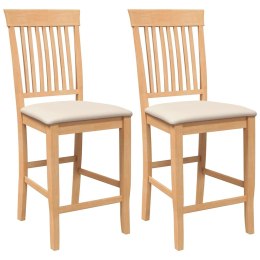 HOKERY BAROWE Z PODUSZKAMI 2 SZT. NATURALNE DREWNO LITE GUMA