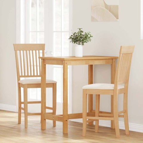 HOKERY BAROWE Z PODUSZKAMI 2 SZT. NATURALNE DREWNO LITE GUMA