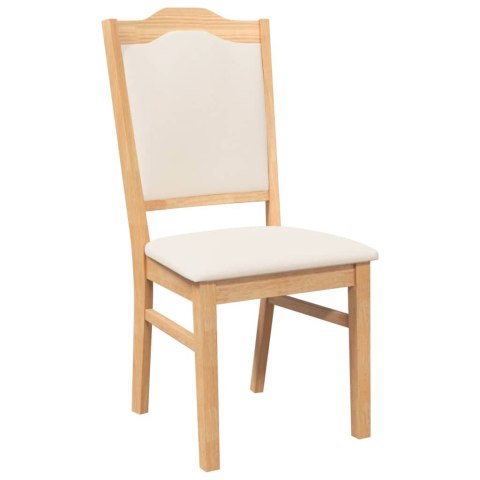 KRZESŁA DO JADALNI Z PODUSZKAMI 2 SZT. LITE DREWNO KAUCZUKOWE