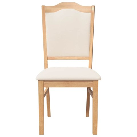 KRZESŁA DO JADALNI Z PODUSZKAMI 2 SZT. LITE DREWNO KAUCZUKOWE