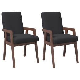 KRZESŁA DO JADALNI Z PODUSZKAMI 2 SZT. LITE DREWNO GUMOWE